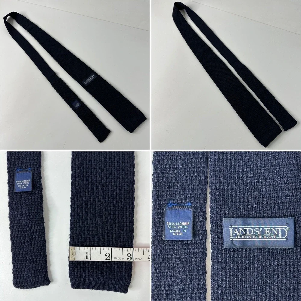 4 Vintage Mens Wool Neck Ties Stafford Equus Lands End Dundee Discovery Mohair